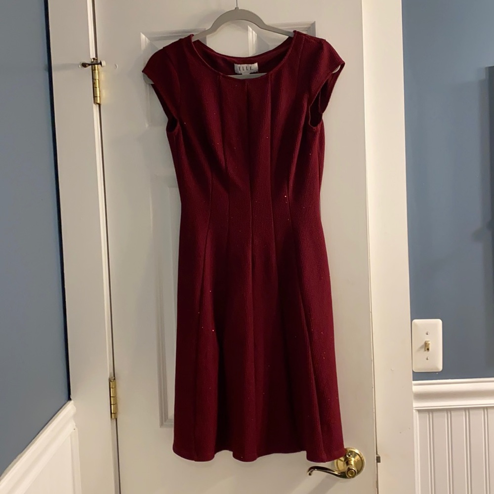 Elle Sparkly Cranberry Colored Dress